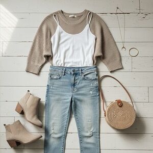 Masia Women's Cream Button-Up Sweater